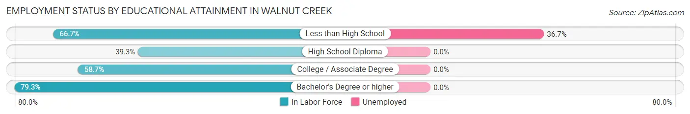 Employment Status by Educational Attainment in Walnut Creek