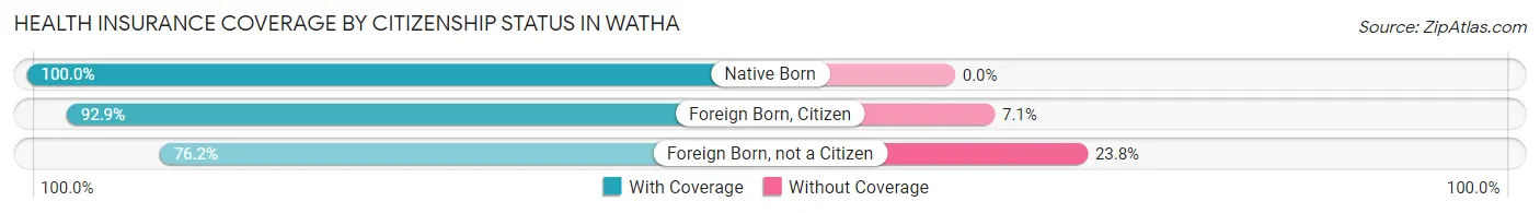Health Insurance Coverage by Citizenship Status in Watha