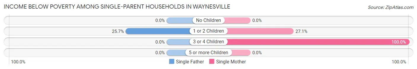 Income Below Poverty Among Single-Parent Households in Waynesville