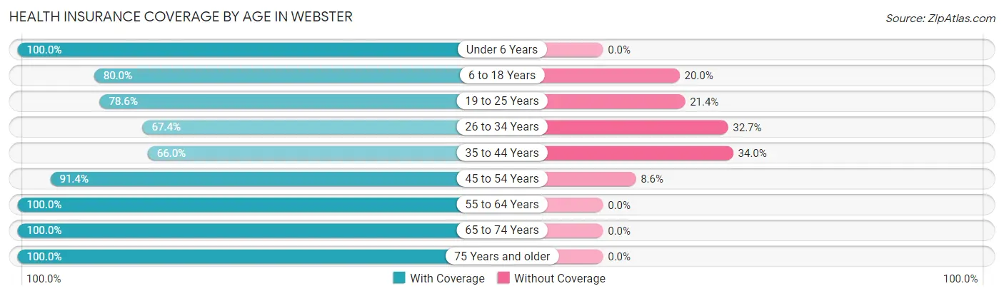 Health Insurance Coverage by Age in Webster