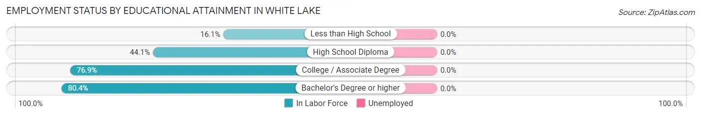 Employment Status by Educational Attainment in White Lake