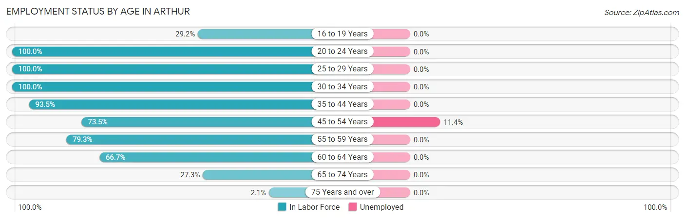 Employment Status by Age in Arthur