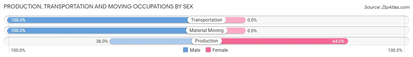 Production, Transportation and Moving Occupations by Sex in Beach