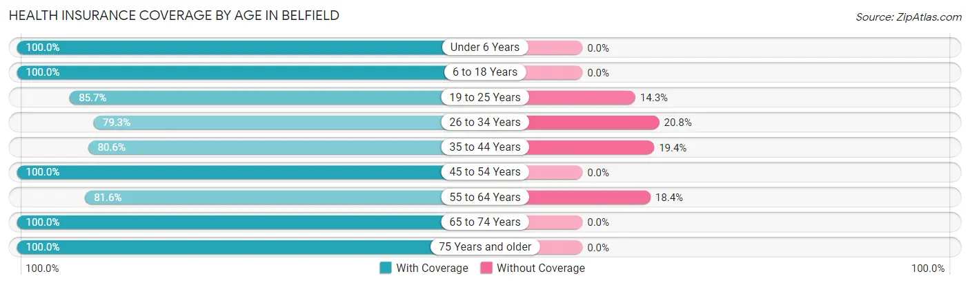 Health Insurance Coverage by Age in Belfield