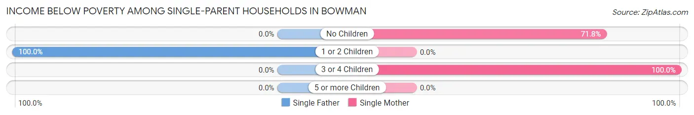 Income Below Poverty Among Single-Parent Households in Bowman