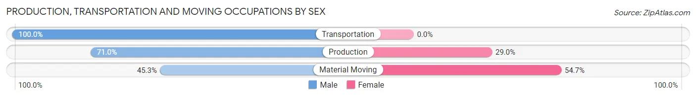 Production, Transportation and Moving Occupations by Sex in Bowman