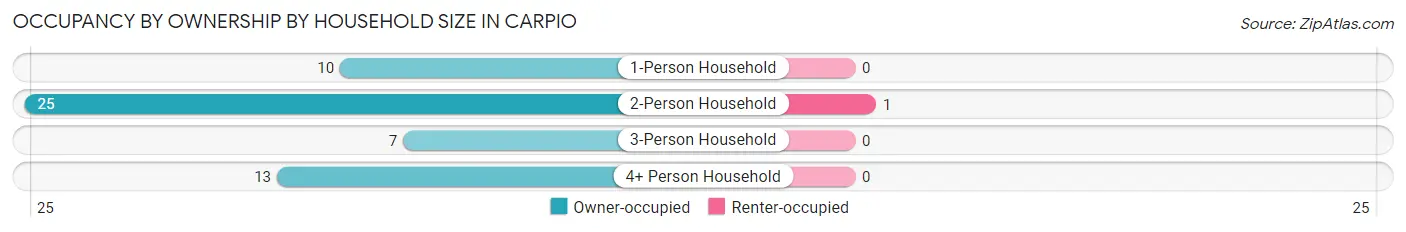 Occupancy by Ownership by Household Size in Carpio