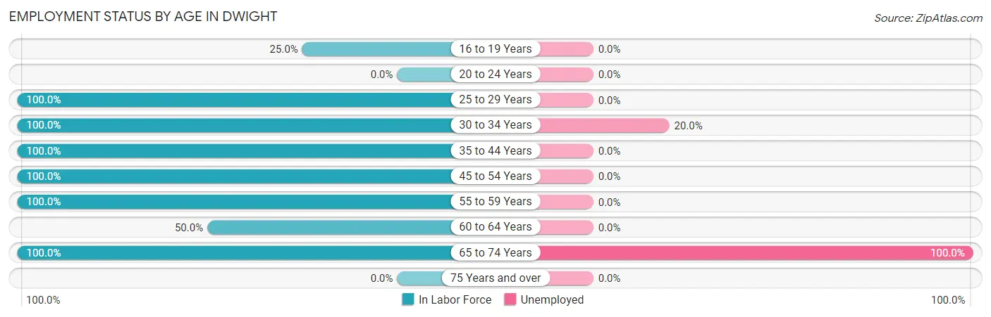 Employment Status by Age in Dwight