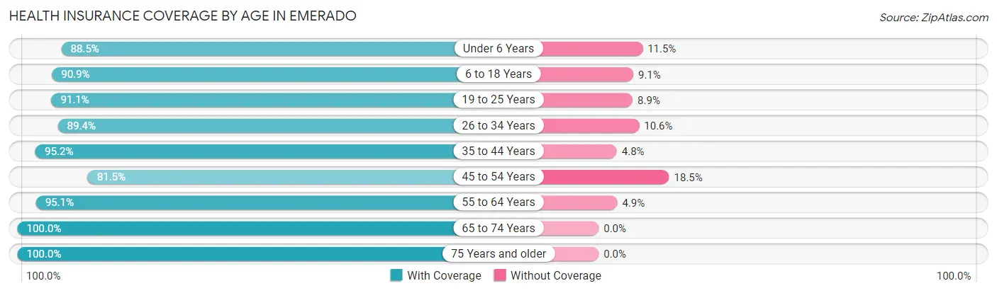 Health Insurance Coverage by Age in Emerado