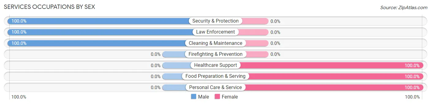 Services Occupations by Sex in Fessenden
