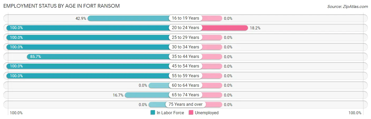 Employment Status by Age in Fort Ransom