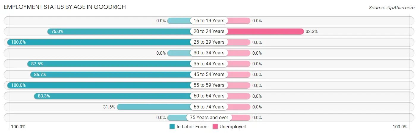 Employment Status by Age in Goodrich