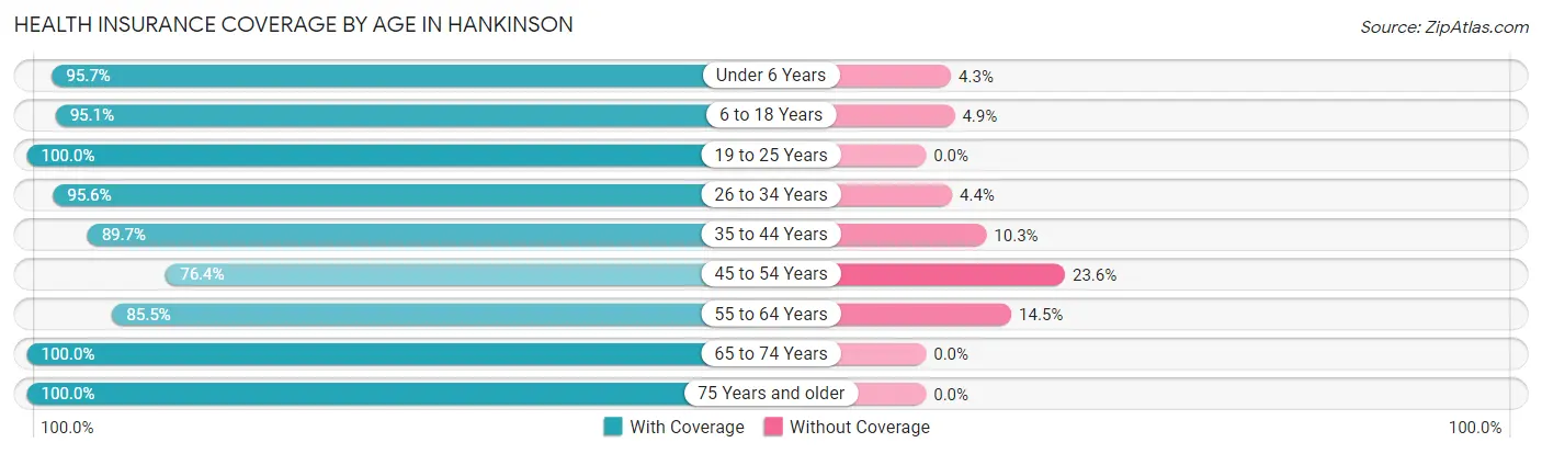 Health Insurance Coverage by Age in Hankinson