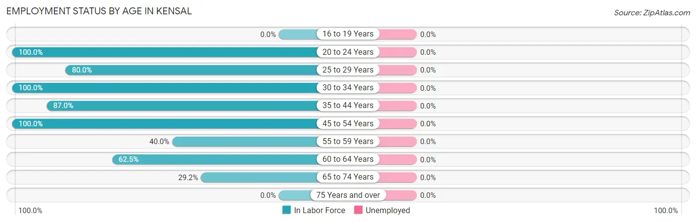 Employment Status by Age in Kensal