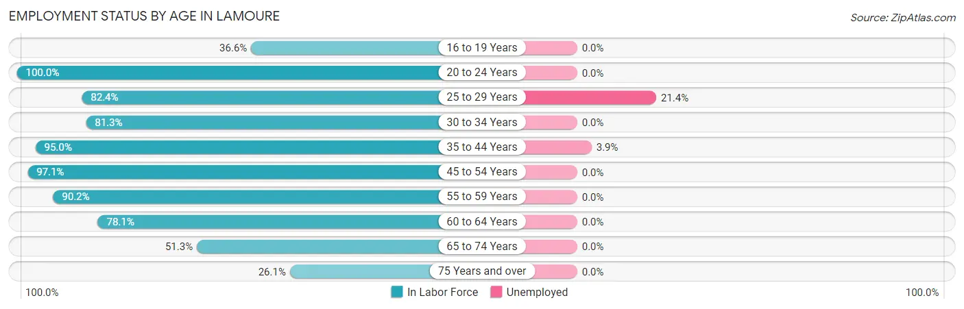 Employment Status by Age in Lamoure