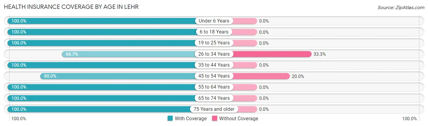 Health Insurance Coverage by Age in Lehr