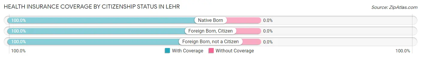 Health Insurance Coverage by Citizenship Status in Lehr