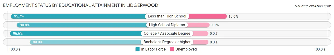 Employment Status by Educational Attainment in Lidgerwood