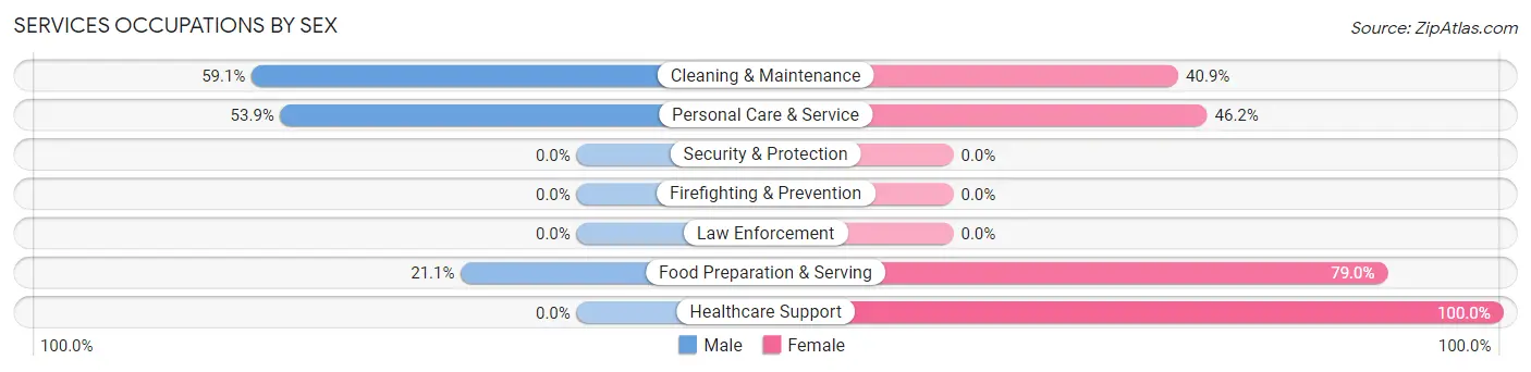 Services Occupations by Sex in Lidgerwood