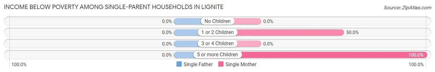 Income Below Poverty Among Single-Parent Households in Lignite