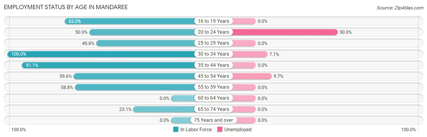 Employment Status by Age in Mandaree