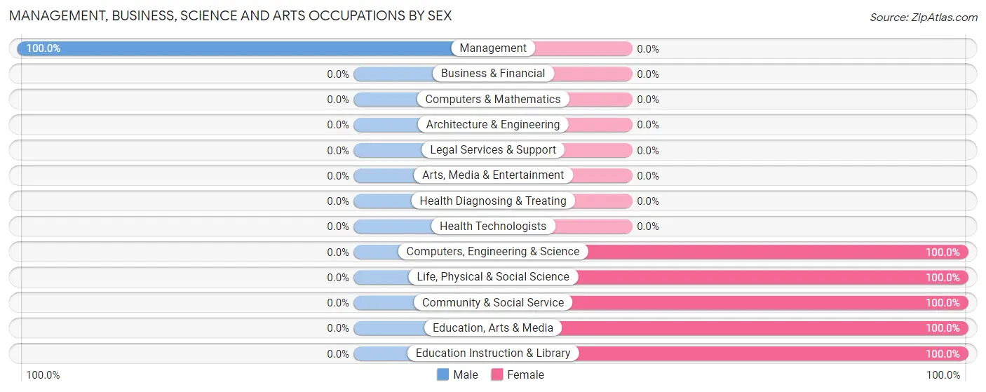 Management, Business, Science and Arts Occupations by Sex in Mantador