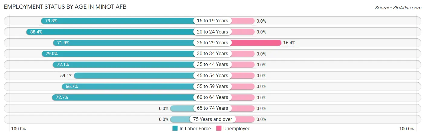Employment Status by Age in Minot AFB