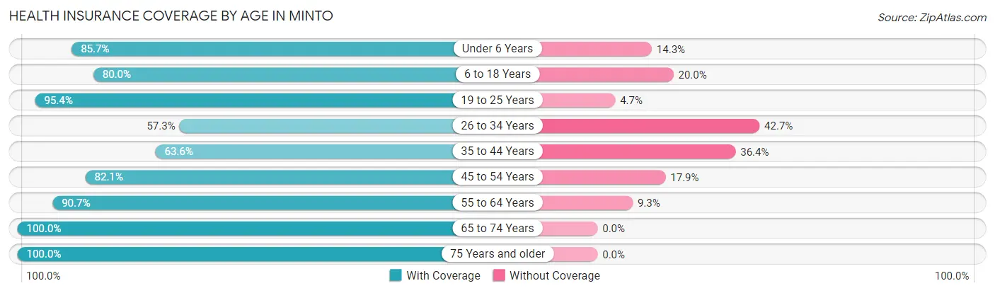 Health Insurance Coverage by Age in Minto