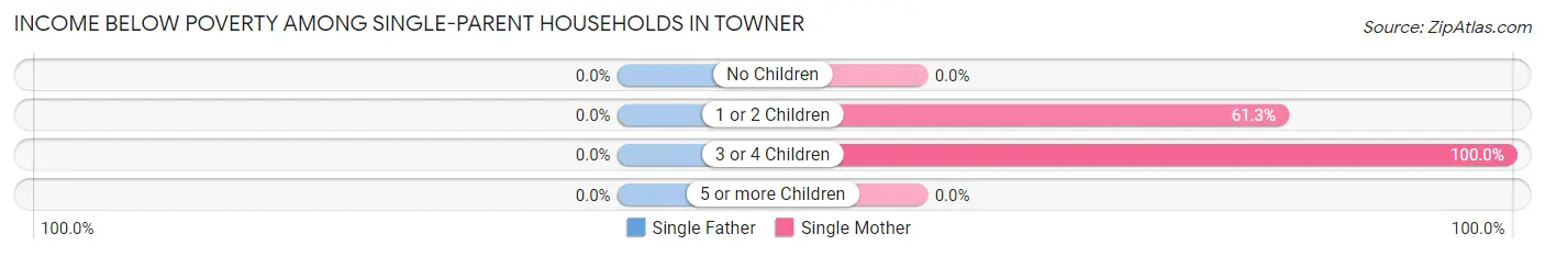 Income Below Poverty Among Single-Parent Households in Towner