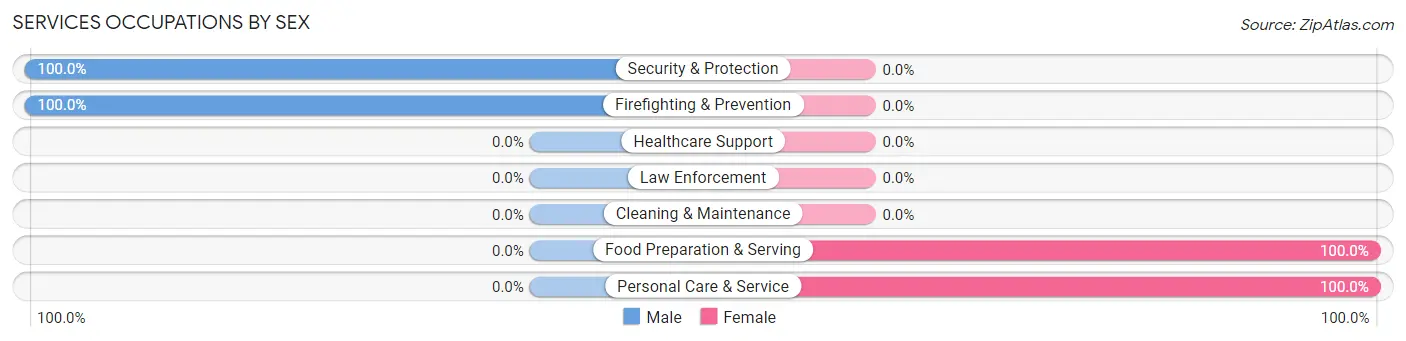 Services Occupations by Sex in Towner
