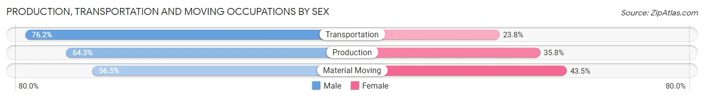 Production, Transportation and Moving Occupations by Sex in Valley City