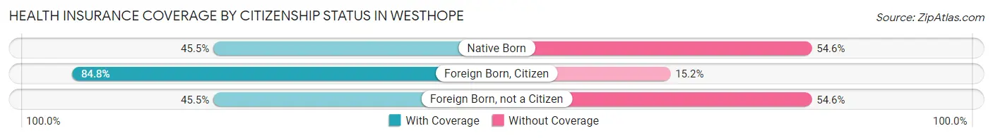 Health Insurance Coverage by Citizenship Status in Westhope