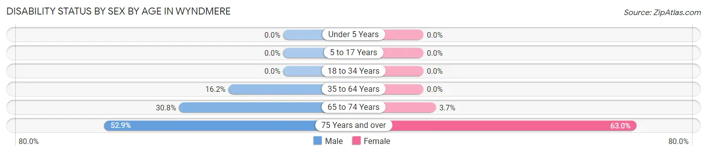 Disability Status by Sex by Age in Wyndmere