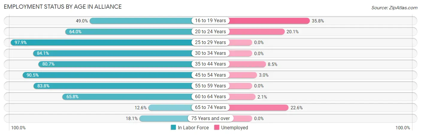 Employment Status by Age in Alliance