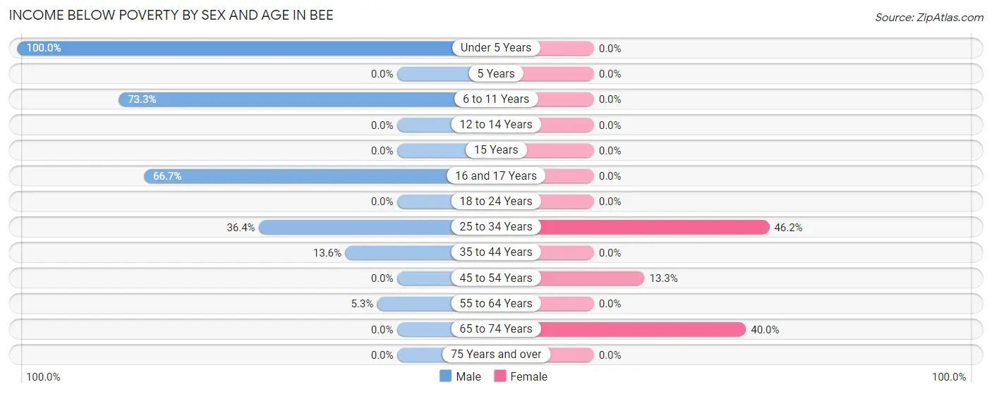 Income Below Poverty by Sex and Age in Bee