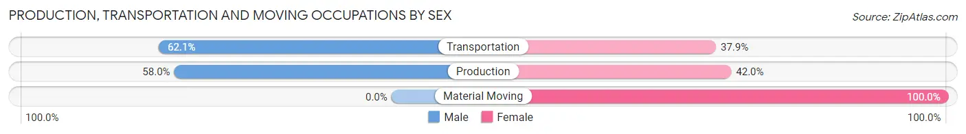 Production, Transportation and Moving Occupations by Sex in Broken Bow