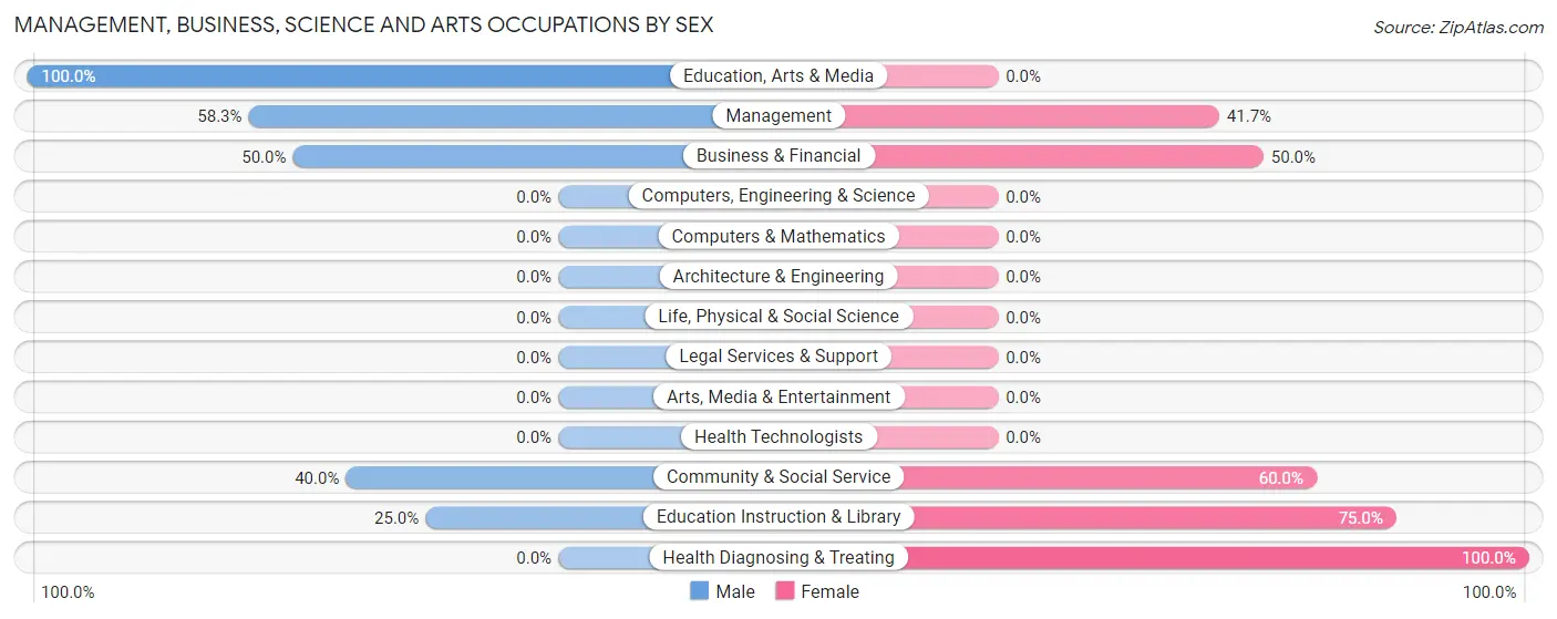 Management, Business, Science and Arts Occupations by Sex in Brule