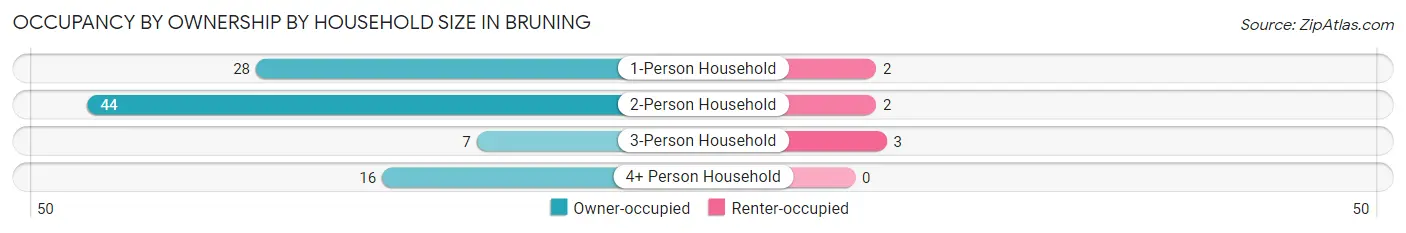 Occupancy by Ownership by Household Size in Bruning