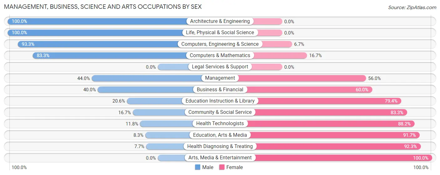 Management, Business, Science and Arts Occupations by Sex in Cairo