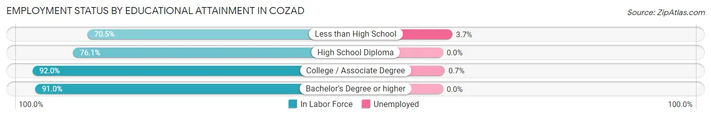 Employment Status by Educational Attainment in Cozad