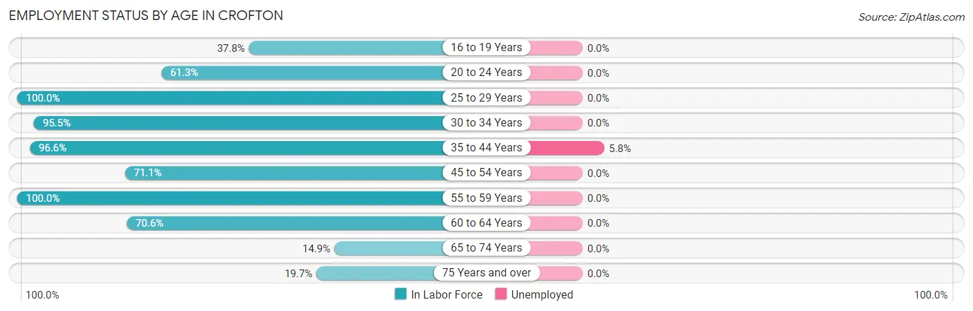 Employment Status by Age in Crofton