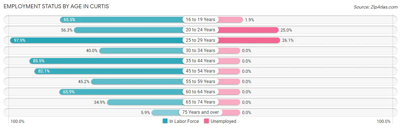 Employment Status by Age in Curtis