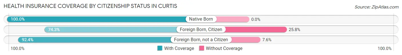 Health Insurance Coverage by Citizenship Status in Curtis