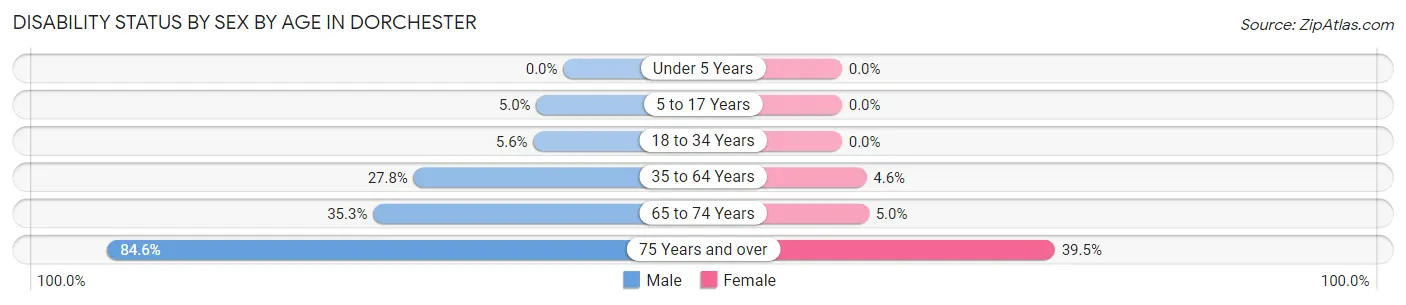 Disability Status by Sex by Age in Dorchester