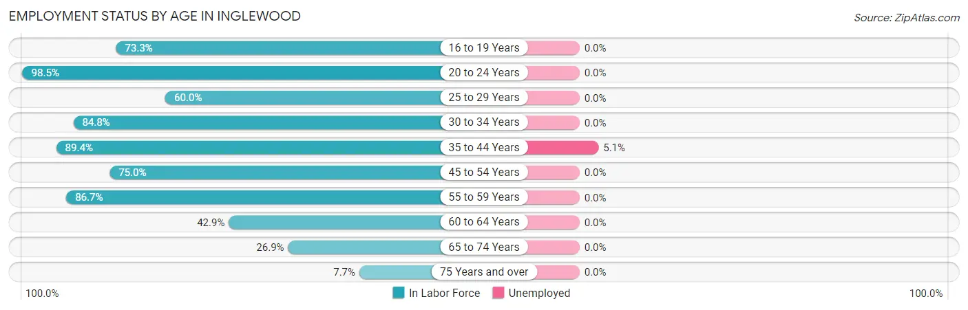 Employment Status by Age in Inglewood