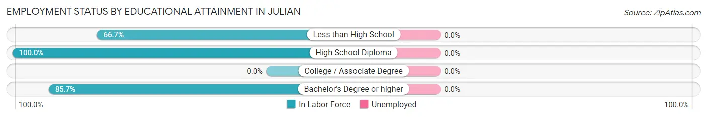 Employment Status by Educational Attainment in Julian