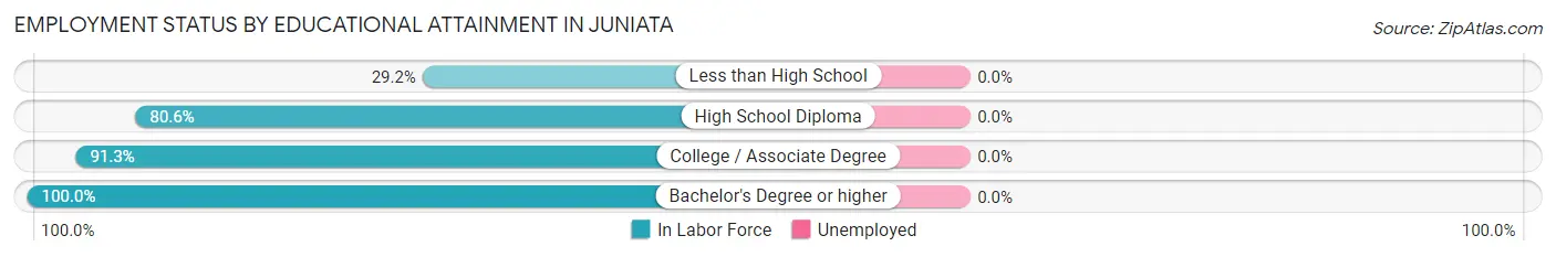 Employment Status by Educational Attainment in Juniata