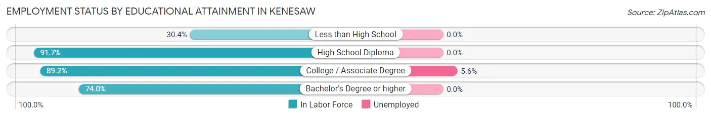 Employment Status by Educational Attainment in Kenesaw