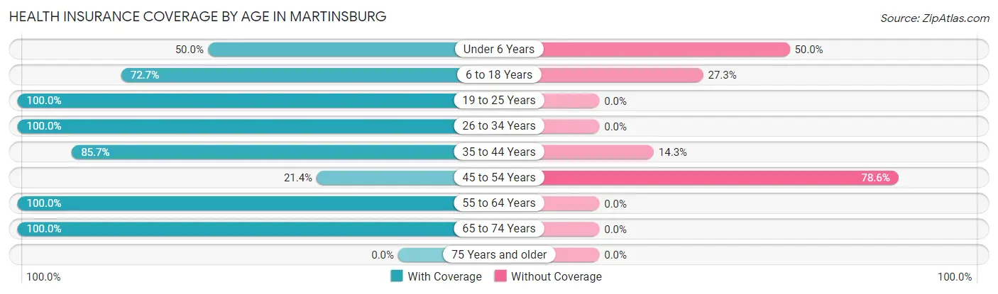 Health Insurance Coverage by Age in Martinsburg