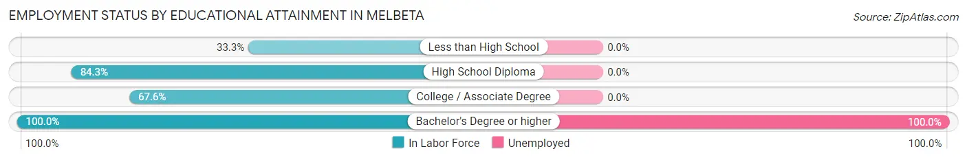 Employment Status by Educational Attainment in Melbeta